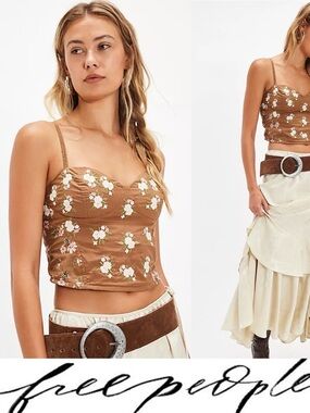 Free People Wildflower Embroidered Bustier ❤️ NWOT